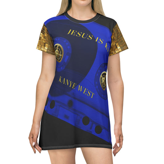 "Jesus Is King" Print T-Shirt Dress